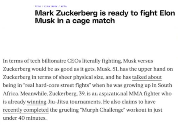 馬斯克發戰書 扎克伯格接受了