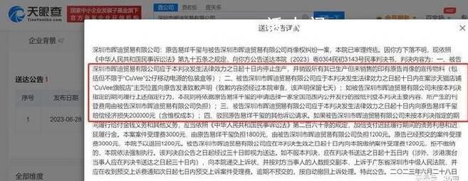 易烊千璽維權勝訴獲賠20萬 法院公告稱品牌方下落不明