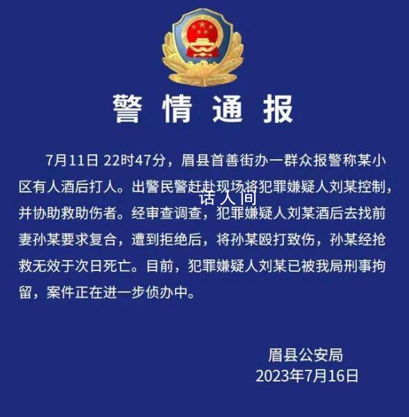 男子找前妻復(fù)合未果打死對方 被刑拘