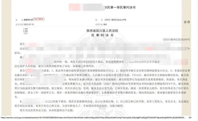 判決書上網致被性侵少女信息泄露 相關責任人已經被紀檢部門處罰