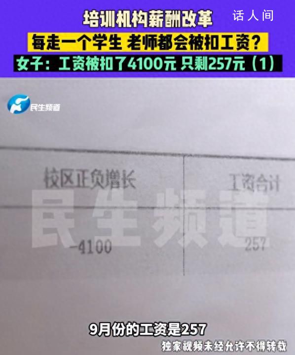 女子全勤工作1個月工資257元 學校薪酬改革直接被扣了4100元