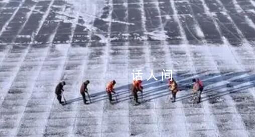 航拍冰雪大世界采冰現場 冰塊如方糖