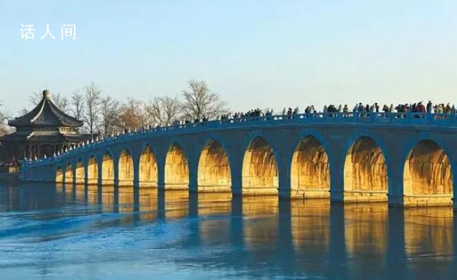一年一次的頤和園金光穿洞 今年恰好是今天的冬至當天
