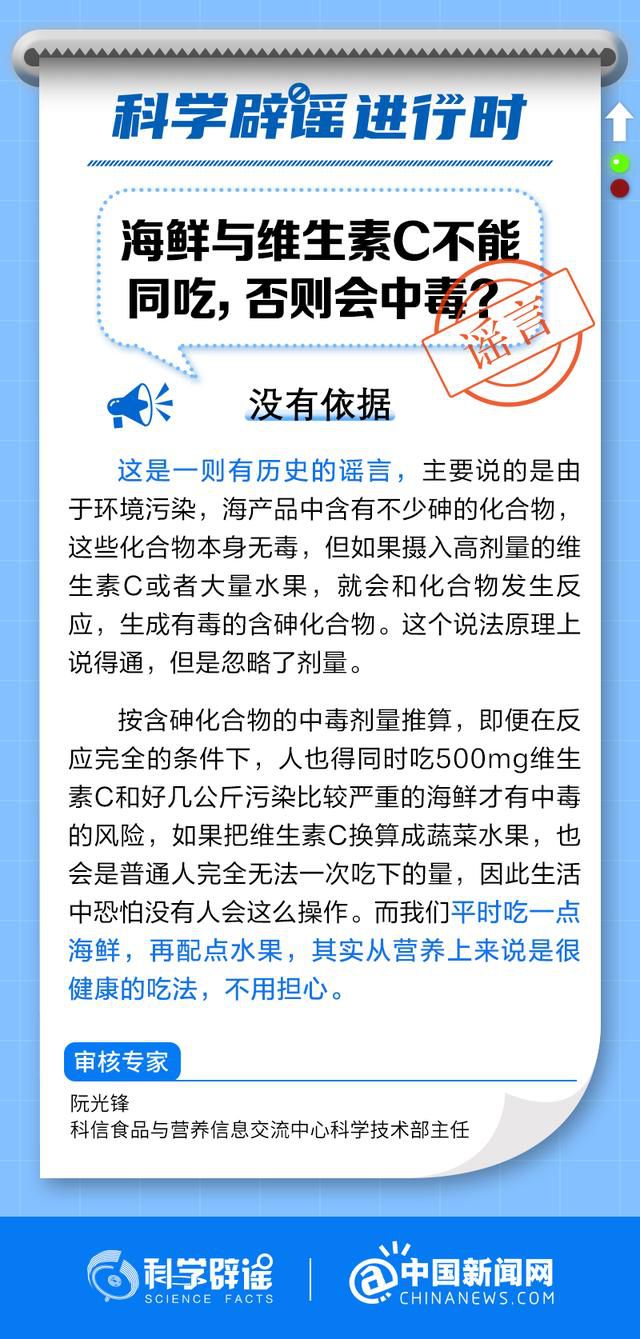 海鮮與維生素C不能同吃?海鮮維生素c可以一起吃嗎